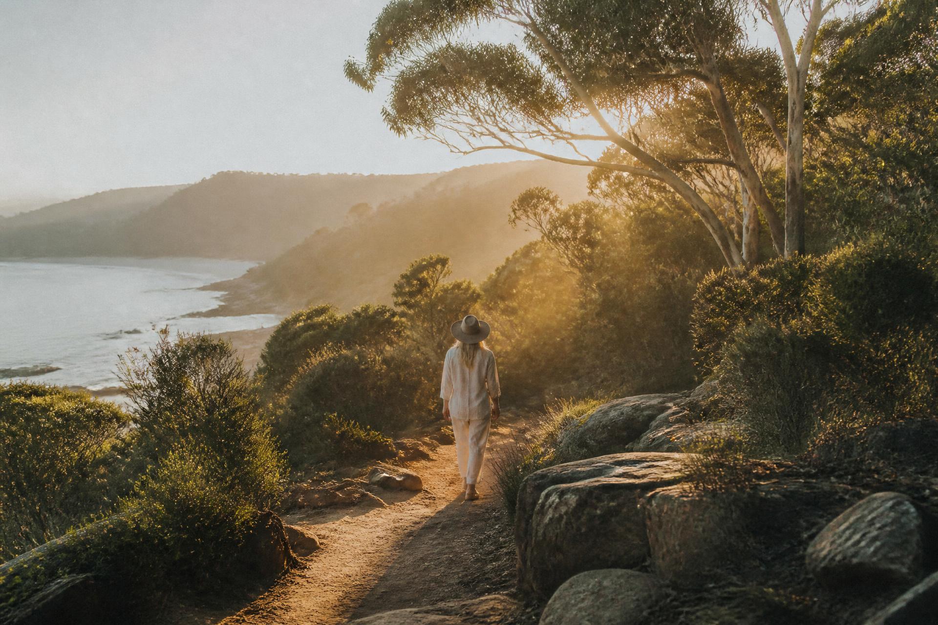 Coastal path at sunrise, Byron Bay