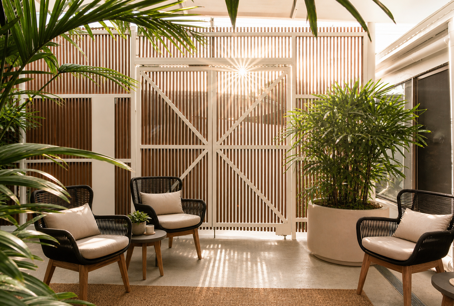 Karuna centre — restorative green interior space